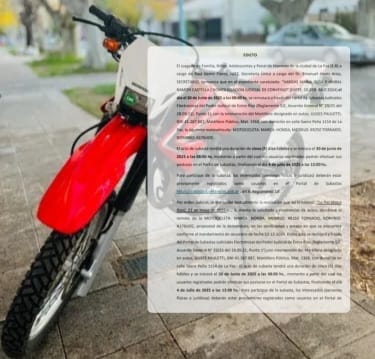 REMATARÁN UNA MOTOCICLETA HONDA XR250 TORNADO (18/6/2025)