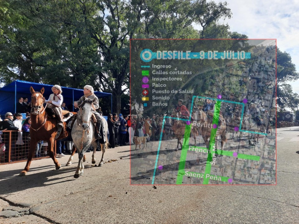 Desfile 9 de Julio: Estacionamiento y cortes de calles