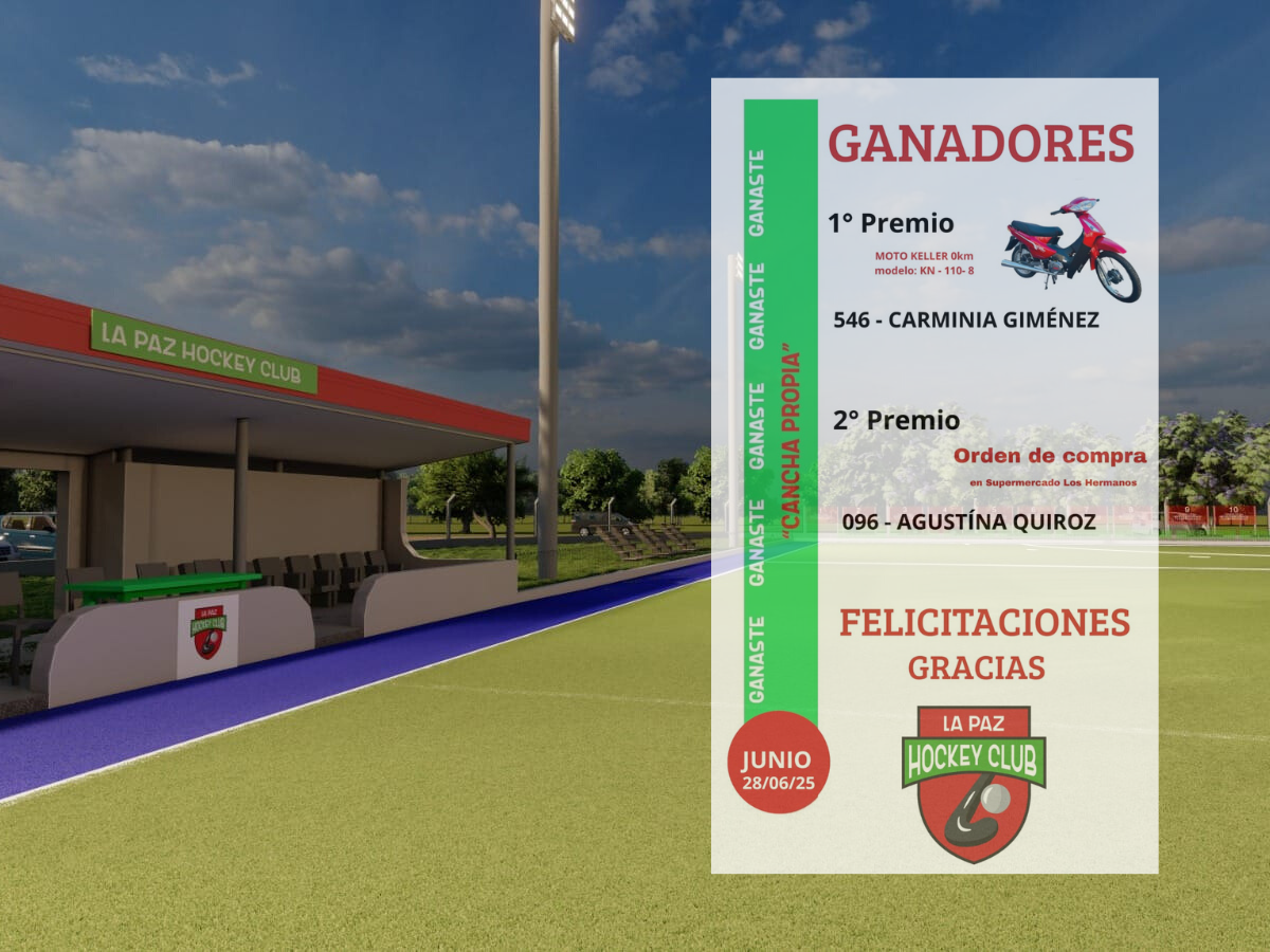 La Paz Hockey Club informa los ganadores del sorteo del bono “Cancha Propia” - (Publicación 4/7/2025)
