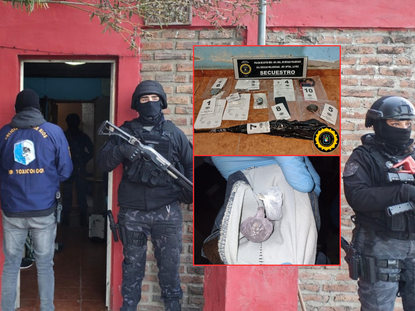 Operativo antidrogas en Bovril: un detenido, secuestro de drogas y un arma