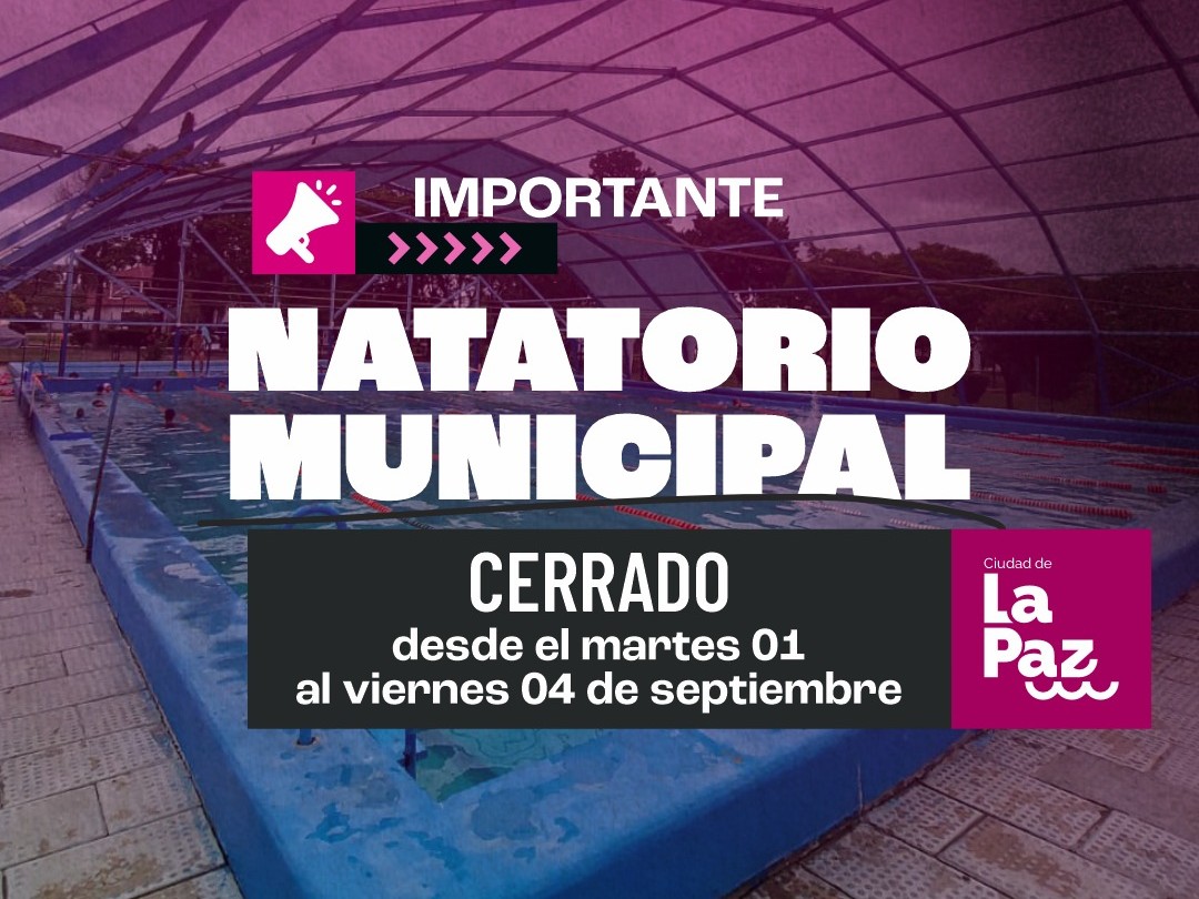 El Natatorio Municipal permanecerá cerrado por tareas de mantenimiento