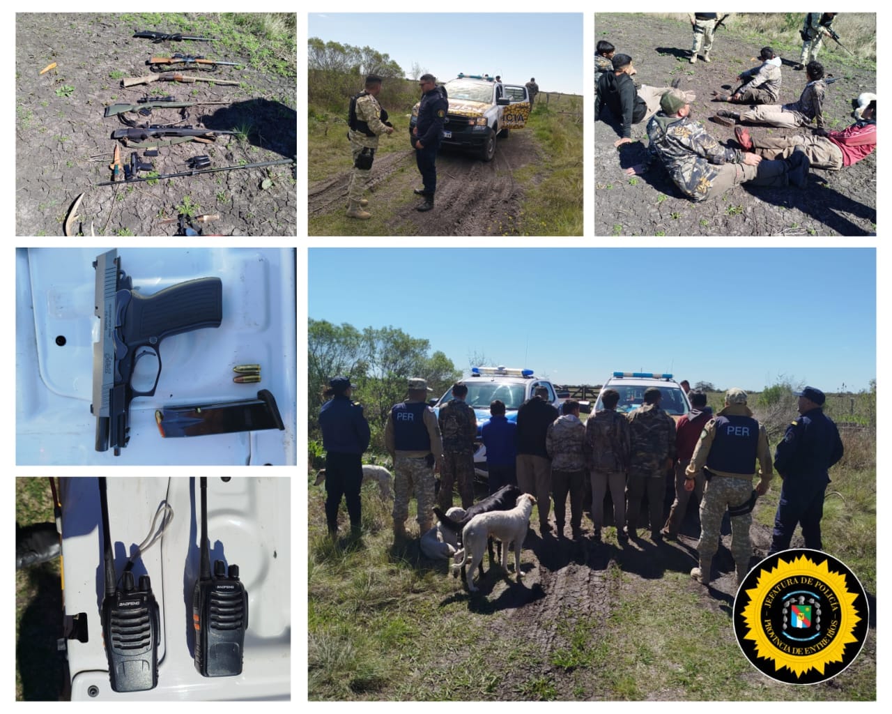 Interceptaron a siete hombres y secuestraron seis armas de fuego en una zona rural de Alcaraz