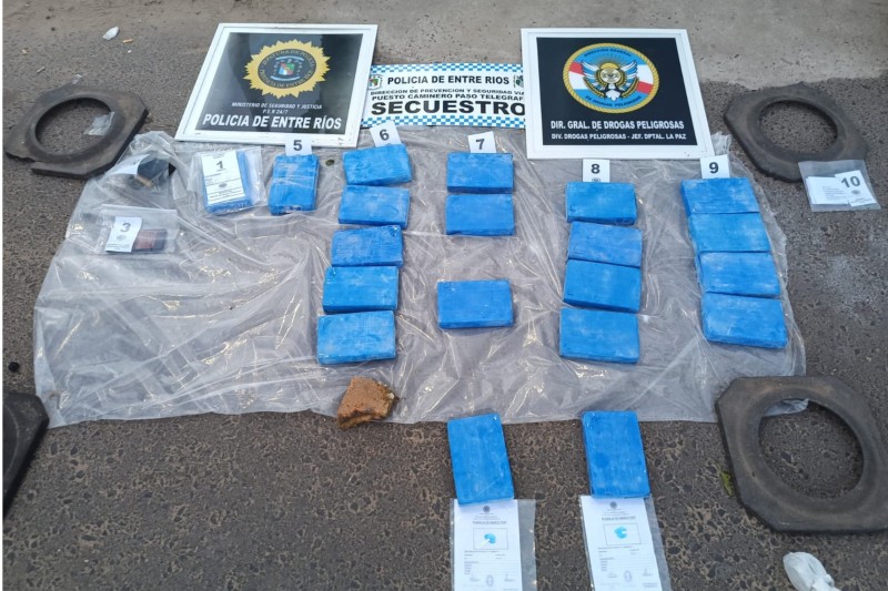 Golpe al narcotráfico: secuestran más de 20 kilos de cocaína en Paso Telégrafo