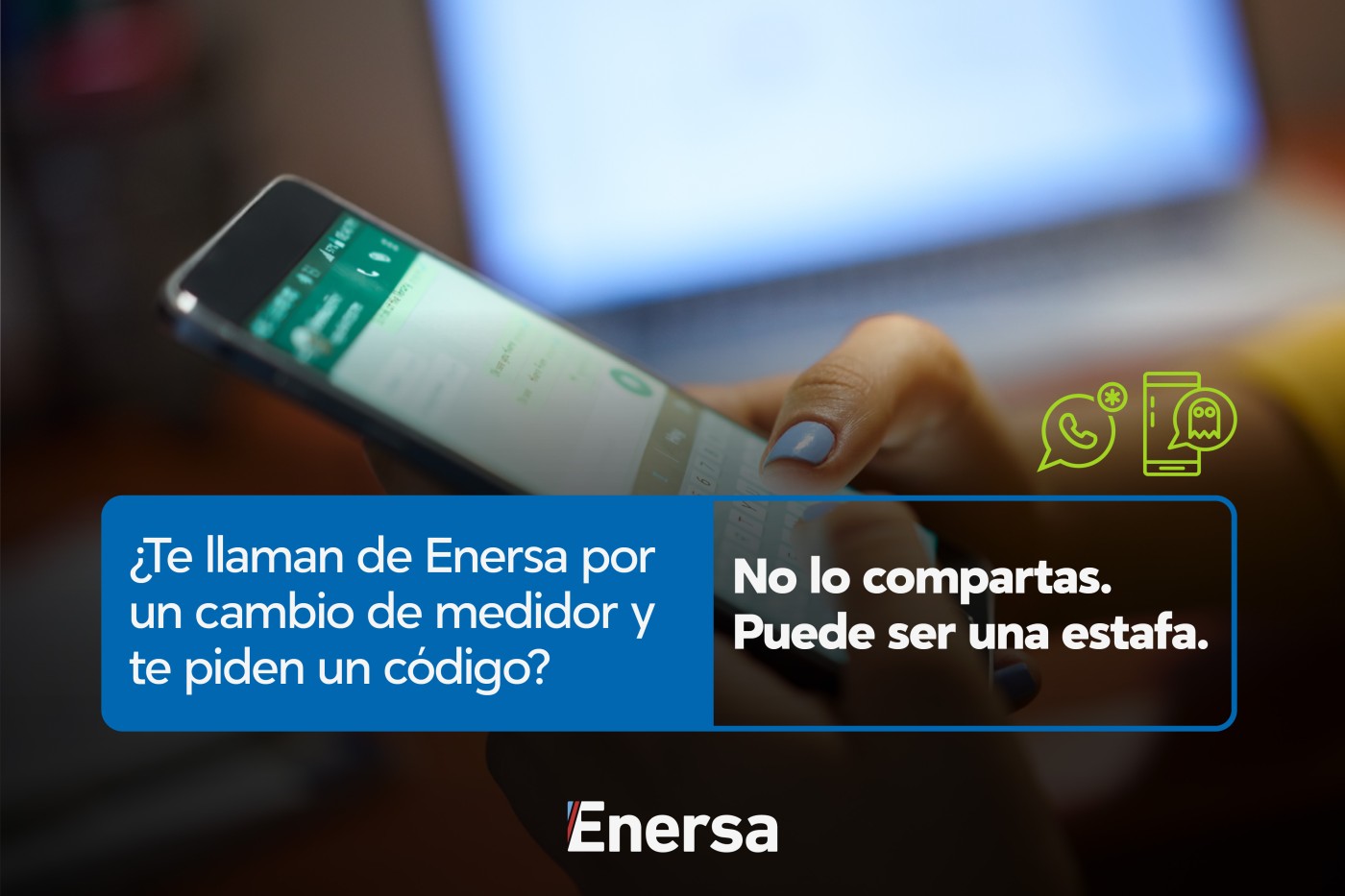 Enersa advierte sobre estafas que utilizan el supuesto cambio de medidor para acceder a cuentas de WhatsApp